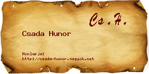 Csada Hunor névjegykártya